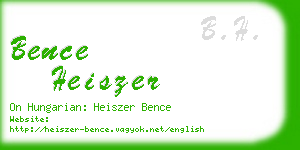 bence heiszer business card